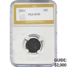 1821 Capped Bust Dime PGA XF45