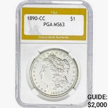 1890-CC Morgan Silver Dollar PGA MS63