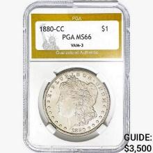 1880-CC Morgan Silver Dollar PGA MS66 VAM-3