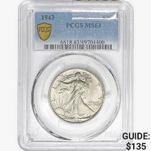 1943 Walking Liberty Half Dollar PCGS MS63