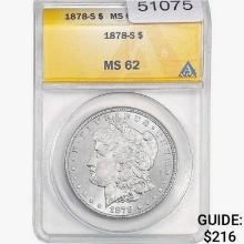 1878-S Morgan Silver Dollar ANACS MS62