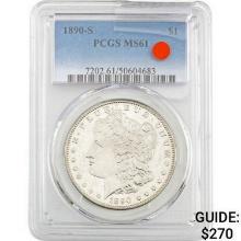1890-S Morgan Silver Dollar PCGS MS61