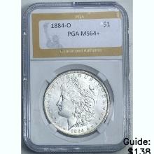 1884-O Morgan Dollar PGA MS64+ SILVER