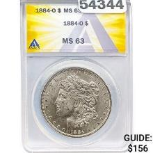 1884-O Morgan Silver Dollar ANACS MS63