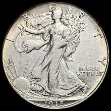 1918 Silver Walking Liberty Half Dollar CHOICE AU