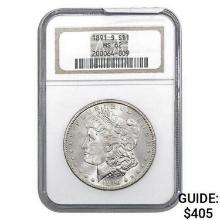 1891-S Morgan Silver Dollar NGC MS62