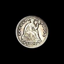 1854 Seated Liberty Half Dime CHOICE AU