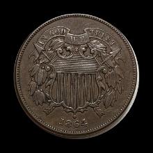 1864 Two-Cent Piece NEARLY UNCIRCULATED