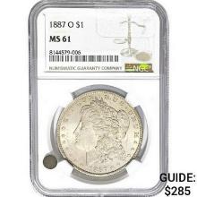 1887-O Morgan Silver Dollar NGC MS61