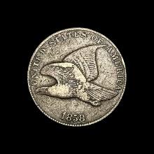 1858 Copper-Nickel Flying Eagle Cent NICELY CIRCULATED