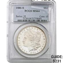 1881-S Morgan Silver Dollar PCGS MS64