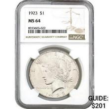 1923 $1 Peace Dollar NGC MS64