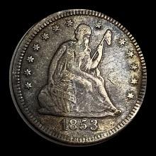 1853 Silver Seated Liberty Quarter LIGHTLY CIRCULATED