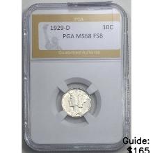 1929-D Mercury Dime PGA MS68 FSB