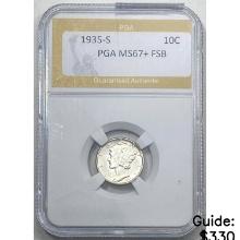 1935-S Mercury Dime PGA MS67+ FSB