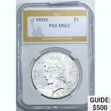 1935S Peace Dollar PGA MS62