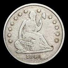 1840-O Silver Seated Liberty Quarter NICELY CIRCULATED