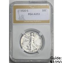 1920-S Walking Liberty Half Dollar PGA AU53