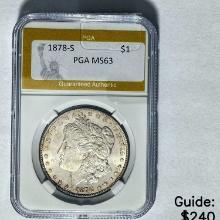 1878-S Morgan Dollar PGA MS63 SILVER