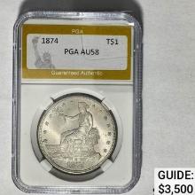 1874-S Trade Dollar PGA AU58