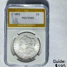 1882 Morgan Dollar PGA MS65 SILVER