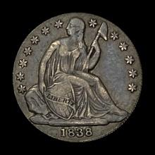 1838 Seated Liberty Dime NEARLY UNCIRCULATED