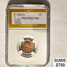 1931-S 1C PGA MS62 RED