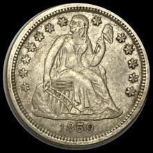 1859 Silver Seated Liberty Dime CLOSELY UNCIRCULATED