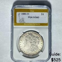 1886-O Morgan Dollar PGA MS60 SILVER