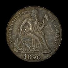 1890 Seated Liberty Dime LIGHTLY CIRCULATED