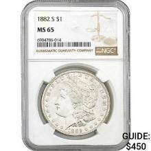 1882-S Morgan Silver Dollar NGC MS65