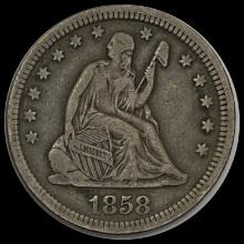 1858 Seated Liberty Quarter NICELY CIRCULATED