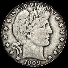 1909 Silver Half Dollar Barber LIGHTLY CIRCULATED