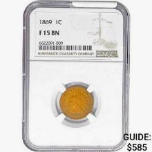 1869 Indian Head Cent NGC F15 BN