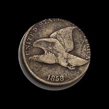 1858 Copper-Nickel Flying Eagle Cent NICELY CIRCULATED