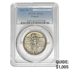 1937-D Oregon Trail Half Dollar PCGS MS66