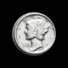 1945 Mercury Dime CHOICE AU