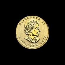 2014 1/10 oz Gold Canadian Maple Leaf $5 SUPERB GEM BU