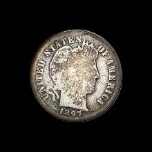 1897 Silver Barber Dime NICELY CIRCULATED