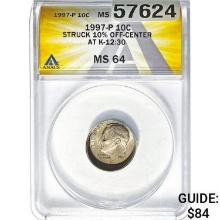 1997-P 10C Roosevelt Dime ANACS MS64