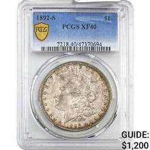 1892-S Morgan Silver Dollar PCGS XF40