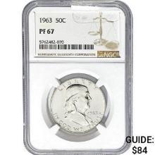 1963 50C Franklin Half Dollar NGC PF67