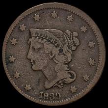 1839 Large Cent (Coronet Head) NICELY CIRCULATED