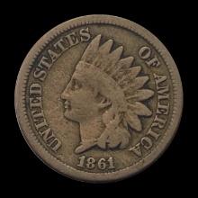 1861 Copper-Nickel Indian Head Cent NICELY CIRCULATED