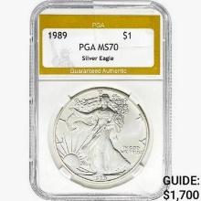 1989 American Silver Eagle PGA MS70