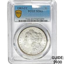1883-CC Morgan Silver Dollar PCGS MS63
