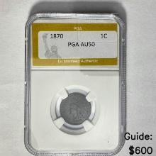 1870 1C Indian Head PGA AU50