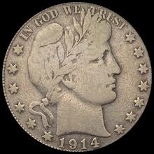 1914-S Silver Barber Half Dollar LIGHTLY CIRCULATED
