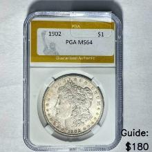 1902 Morgan Dollar PGA MS64 SILVER