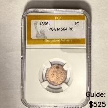 1866 1C PGA MS64 RB